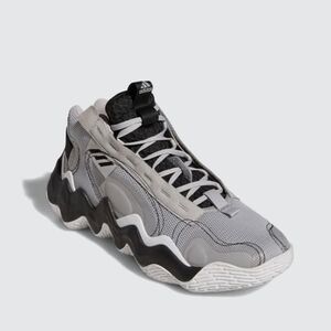 Adidas Exhibit B Basketball Shoes Wave-Style Grey, Black, & White Size 8